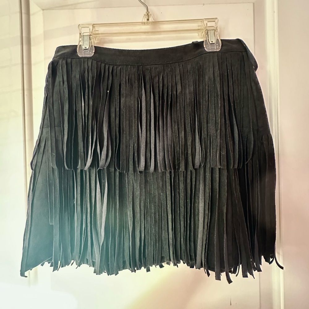 Fringed Black Skirt